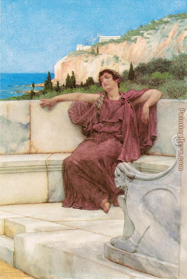 Sir Lawrence Alma-Tadema A Female Figure Resting